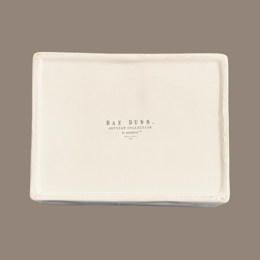 Rae Dunn Jewelry Ceramic Trinket Box with Lid Divided Organizer White - Picture 9 of 9